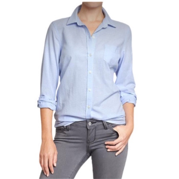 Old Navy Womens Blue Oxford Shirt 